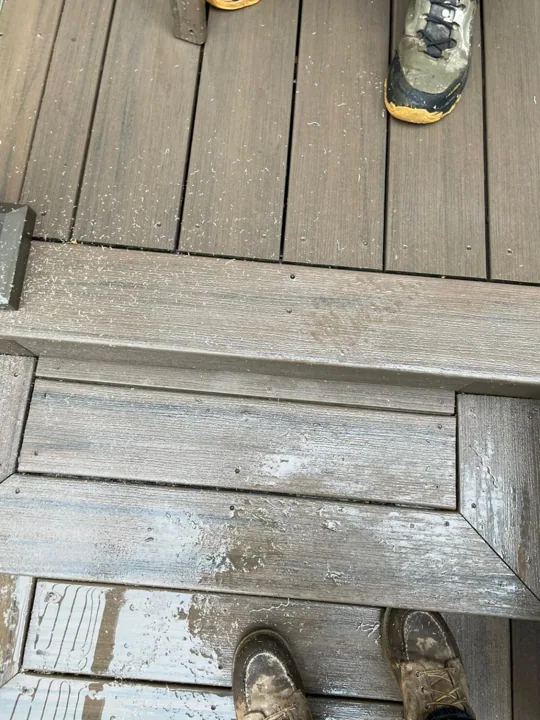 Deck border and fastening detail during installation