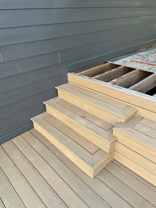 Stair and board-edge details during installation
