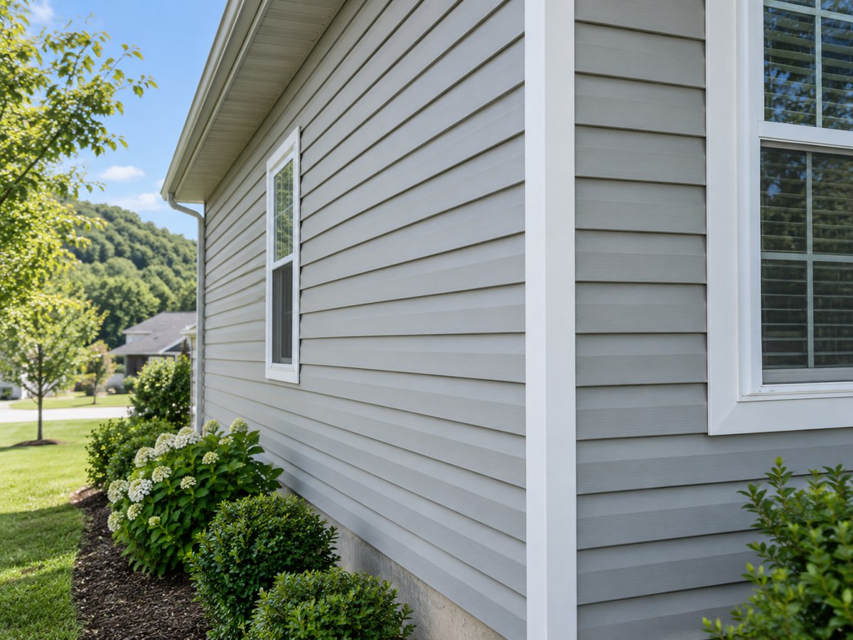 Light gray vinyl siding